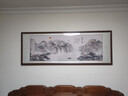 佳得雅新中式客厅装饰画沙发背景墙壁画字画山水画靠山图办公室风景挂画 流水生财A1 70*190cm宣纸锦绫+有机玻璃+胡桃色实木框（热卖款） 实拍图