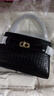 CHARLES&KEITH鳄鱼纹凯莉包手提斜挎婚包包女包生日礼物新年礼物CK2-50270880-1 Black黑色 S 实拍图