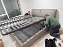 左右皮艺床现代简约1.8m双人床主卧实木液压床床垫DR119-1 影清灰 实拍图