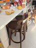 丘林瑟北欧实木吧台椅子家用现代简约高脚椅靠背吧台凳高脚凳前台酒吧椅 71坐高棕色架全木款 实拍图