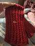 百搭韩版针织毛线红色围巾女2024圣诞冬季高级感新年礼物情侣围脖 针织围巾-酒红色-1个装-保暖 1 实拍图