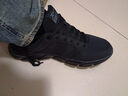 特步男鞋跑步鞋新款冬季厚底旅游透气轻便皮网面休闲运动鞋慢跑鞋子男 黑色 44 实拍图
