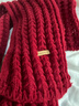 百搭韩版针织毛线红色围巾女2024圣诞冬季高级感新年礼物情侣围脖 针织围巾-酒红色-1个装-保暖 1 实拍图