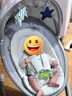 babycare婴儿电动摇椅0-1岁宝宝安抚摇篮椅哄娃睡觉神器新生儿礼物 轻奢款 实拍图