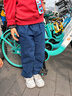 优衣库童装男童女童牛仔保暖束脚裤水洗产品长裤加绒裤子480327 65 宝蓝色 130 实拍图