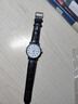 商务时尚男士手表考试面试高级帅气拍照道具礼品礼物皮带手表男 黑带白面 实拍图