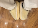红豆踩屎感棉拖鞋女款秋冬季2025新款室内家居保暖毛绒绒月子棉拖鞋女 浅黄 36-37 正码 实拍图