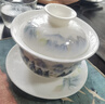 金镶玉陶瓷茶杯羊脂玉瓷泡茶碗三才盖碗功夫茶具白瓷多彩江山盖碗150ml 实拍图