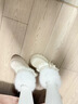 啄木鸟保暖毛毛厚底雪地靴女款2025新款冬季增高短靴加绒加厚东北大棉鞋 米白色 36 (230mm) 实拍图