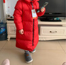 保姆鹅 儿童羽绒服长款巨厚高充绒防风保暖中大童宝宝冬装外套[NM2537] 中国红 140 实拍图
