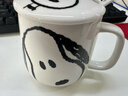 史努比（SNOOPY）陶瓷马克杯 男女创意单柄带盖办公杯情侣喝水子家用早餐牛奶咖啡杯 SNP5012-1 白色 实拍图
