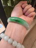 缅甸高档翡翠手镯冰种玉手镯浅绿飘花玉镯子女款正品真玉镯送礼物 53号 实拍图