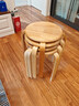 家逸凳子家用实木时尚简约圆凳坐凳餐凳弯曲木凳 原木色 实拍图