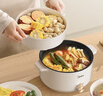 美的（Midea）电煮锅 电火锅 泡面锅 宿舍小火锅 蒸煮一体电蒸锅 多功能涮肉电煮锅火锅锅 3L 配带蒸笼 HGE2511 实拍图