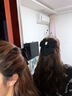 烨翡俪法式缎面黑色蝴蝶结发夹晚宴会头饰公主头半扎发横夹弹簧夹发饰 实拍图