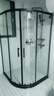 蓝顶鹤弧扇形淋浴房玻璃隔断门不锈铝银色淋浴间扇形浴室沐浴房干湿分离 雅黑110*110玻璃6mm【含石基】 实拍图