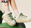 斐乐（FILA）斑斓鞋ROSETTA女鞋板鞋新款面包厚底鞋复古休闲鞋 灰白/奶油黄绿-ML 36.5 实拍图