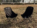 原始人（The Primitive）户外折叠椅月亮椅露营折叠椅子折叠凳便携凳子钓鱼凳钓鱼椅 舒适加高款黑色【五层夹棉+加厚头枕+特粗钢管】 实拍图
