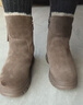 达芙妮雪地靴女冬季加绒加厚保暖短靴东北大棉鞋子 4023608085 棕色 37  实拍图