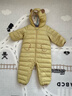 迷你巴拉【迷你小蛋仔】儿童连体羽绒服男女童宝宝冬日保暖萌趣外套新款 蜜糖黄 【白鸭绒-1000+清洁度】 90 CM -充绒量68.8g 实拍图