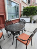紫叶（ziye） 户外桌椅 庭院铸铝桌椅 花园阳台室外组合 休闲餐桌铁艺烧烤桌椅 升级款【D100圆桌+4椅】配坐垫 实拍图