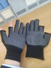 垂钓户外骑行快递外卖专用防滑手套露二指耐磨可触屏男女通用 黑色【1双】 实拍图