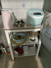 司藤岩板厨房置物架落地切菜桌子案板工作台多功能餐边柜锅具收纳窄架 【岩板台面】三层长60宽30高80 实拍图