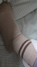浪莎袜子女秋冬中筒袜抗起球纯棉袜条纹黑色长筒袜女士长袜 实拍图