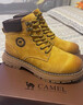 骆驼（CAMEL）王俊凯同款冬加绒户外工装马丁大黄靴男 G122W7757TR 金黄 44 实拍图