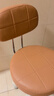 美容院凳子滑轮旋转升降圆凳化妆梳妆凳美发美甲理发椅吧凳大工椅 靠背款-深咖色可升降42cm-53cm 实拍图