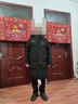 雪中飞秋冬新款时尚休闲舒适廓形男士“H”版型印花立领连帽羽绒服男 黑色|8056 XL /180/100A 实拍图