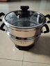 惠当家（Hui Dang Jia）电热锅电炒锅电煮锅电蒸锅加厚无涂层电锅一体多功能锅电火锅大容量大功率家用炒菜不锈钢锅 【经典小开关】28CM单笼(标准不锈钢款) 实拍图