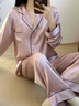 金三塔真丝睡衣女100%桑蚕丝外穿丝滑亲肤两件套睡裤居家服礼物 [热荐]19姆米香妃色 L 实拍图