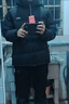 鸭鸭【高充绒203g】羽绒服男短款加厚冬季新款极寒保暖面包服撞色外套 黑色 XL (180) 实拍图