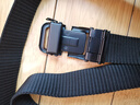 男士无牙自动扣皮带尼龙帆布编织腰带户外休闲百搭工装战术裤腰带 黑色 实拍图