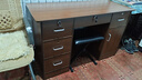 幻狐 （DREAM FOX ） 电脑桌台式家用办公书桌现代简约带抽屉学生学习桌卧室写字桌子 推荐【五抽+柜门】深胡桃色120CM 实拍图