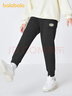 巴拉巴拉童装儿童长裤男童裤子女童中大童秋冬加绒加厚防风休闲裤 黑色90001 140 实拍图