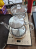 益茶福全自动上水电热水壶底部上水嵌入式茶台功夫茶烧水壶饮水烧水一体机抽水玻璃煮茶壶保温泡茶壶 SQ-008金色玻璃套装 1L 实拍图