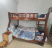 月堤湖胡桃色儿童上下床实木高低床双层床上下铺床两层木床子母床 胡桃色爬梯款单床+床垫 上铺宽130cm下铺宽150cm（店铺爆款） 实拍图