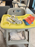 XUM肯德基婴儿餐椅同款宝宝多功能座椅儿童高度可调成长吃饭餐桌椅 黄色+双餐盘+刹车轮+坐垫+置物兜 实拍图
