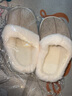 UGG同款 棉拖鞋女士冬季家居厚底防滑保暖外穿毛绒软底半包跟棉鞋 米色 36-37 【适合35-36】 实拍图