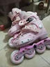 斯威（SWAY）溜冰鞋儿童男女童中小学专业轮滑鞋平花休闲滑冰旱冰鞋成人直排轮 【锁轮款】粉+一体支架+头盔护具 S (适合3-7岁)日常鞋码27-32 实拍图