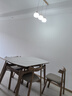 采薇 岩板实木餐桌家用餐桌椅现代简约小户型伸缩饭桌方变圆餐桌 1.35米猫耳朵餐桌+4椅 实拍图