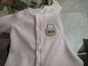 婴儿连加绒体衣宝宝长袖秋冬季保暖哈衣新生儿爬服童装衣服 粉色字母小熊连体衣 80cm 实拍图