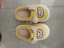 猪爸爸儿童棉麻拖鞋男童秋冬家居室内防滑女童中童卡通不闷脚棉拖鞋黄19 实拍图