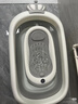 iuu婴儿洗澡盆 可折叠宝宝浴盆大号 洗澡神器躺托浴架新生儿童用品 【北欧灰】+调节感温浴架+脸盆*3 材质：FAD食品级材质检测认证 实拍图