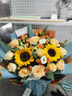 艾斯维娜鲜花速递向日葵混搭花束生日礼物全国同城配送 向日葵香槟韩式花束 实拍图