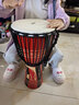 莫森（MOSEN）10英寸彩绘非洲鼓 纯羊皮印尼实木桃花芯进阶手鼓免调音 颜色随机 实拍图