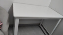 馨美凯电脑桌台式家用简易书桌办公桌简约现代工作台租房卧室学习写字桌 【单桌1.6cm厚桌面】白架+暖白色 长100cm*宽60cm*高74cm 实拍图
