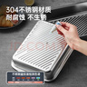 炊大皇 304不锈钢龙虾盘 家用长形托盘餐盘烤鱼盘小吃盘加厚34*25*6cm 实拍图